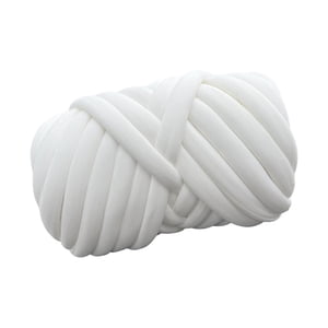 Magideal - Hilo Grueso De 1000G, Hilo Tubular Jumbo De 2,5 Cm De Longitud, 80M, Lavable A Mano, Tejido A Mano, Hilo Voluminoso, Hilo De Punto Para Cestas, Gorros Beige