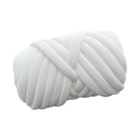 Magideal - Hilo Grueso De 1000G, Hilo Tubular Jumbo De 2,5 Cm De Longitud, 80M, Lavable A Mano, Tejido A Mano, Hilo Voluminoso, Hilo De Punto Para Cestas, Gorros Beige