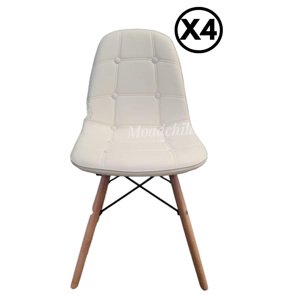 Moadchile - Pack 4 Sillas Capitone Blancas