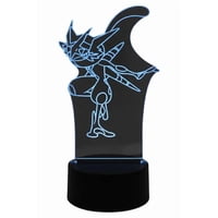 Lampara Ilusion 3D Greninja De 7 Colores, Base Touch