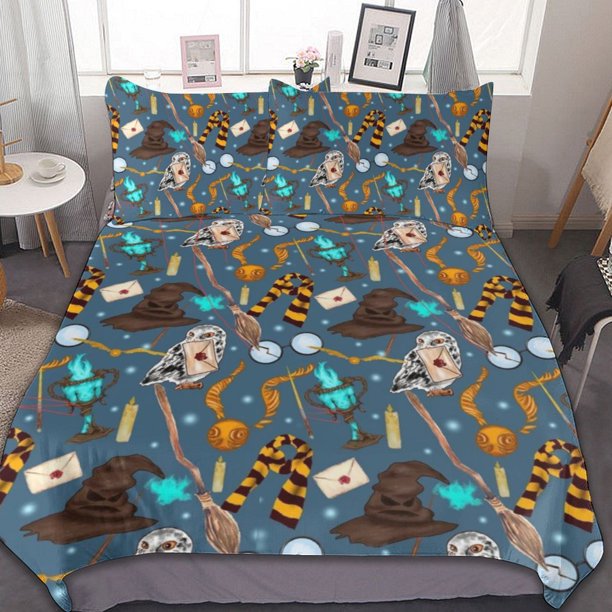 Harry Potter Girl Duvet Cover Set Soft Comfortable Bedding Sets 3 Pieces Ultra Soft Skin-Friendly Comforter Cover Set