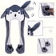 thumbnail image 2 of Gorro de peluche Arcimatto con orejas de husky que se mueven y saltan, gris, 2 of 7