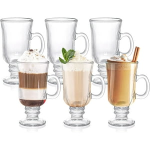 Wakeshome - 6 Tazas Para Capuchino Café Té Vidrio 250Ml Cappuccino