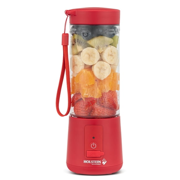 Licuadora portátil Holstein Housewares 450 ml recargable por USB color rojo