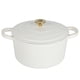 thumbnail image 1 of Oven Dutch Oven Crock-Pot Artisan de 5 litros, lino mate blanco con pomo dorado, 1 of 6