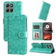 thumbnail image 4 of Funda tipo cartera FOXDOCK para Motorola Moto G15 , diseño girasol en relieve, cuero PU, cierre magnético, soporte y tarjetero, 4 of 5