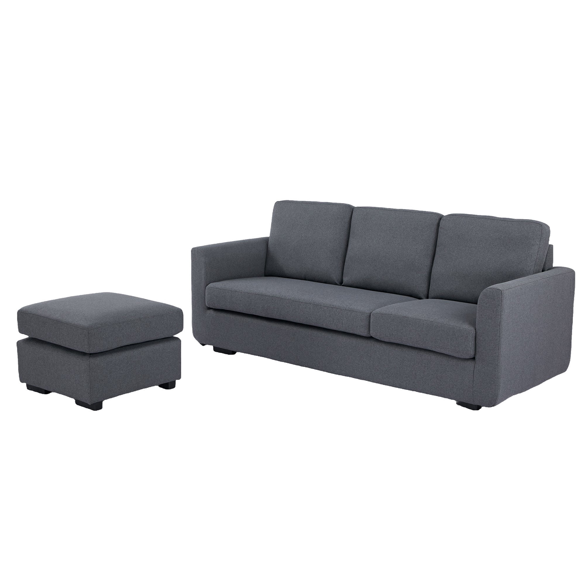 Mainstays - Sofá 3 Cuerpos Con Pouf 197X137X83 Gris Oscuro