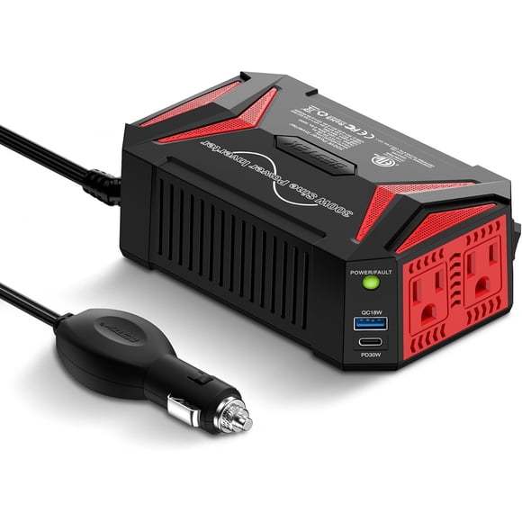 Inversor 300w Onda Pura 12v A 110v Qc Pd 2 Usb