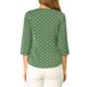 thumbnail image 3 of INSPIRE CHIC Blusa de Mujer para Regreso a Clases Cuello en V Mangas 3/4 Estampado de Corazones y Lunares Botones al Frente Verde Oliva XL, 3 of 6