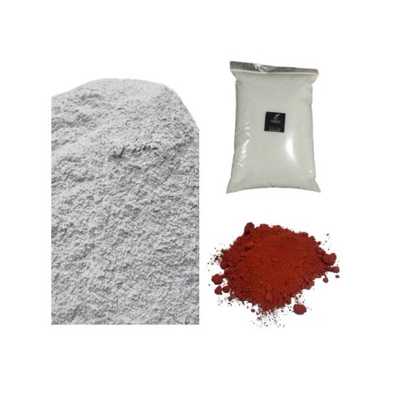 Kit Terrazo Cemento Blanco Marmolina y Pigmento Oxido de Hierro Rojo