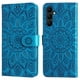 thumbnail image 1 of Funda tipo cartera FOXDOCK para Samsung Galaxy A24 4G , diseño girasol en relieve, cuero PU, cierre magnético, soporte y tarjetero, 1 of 5