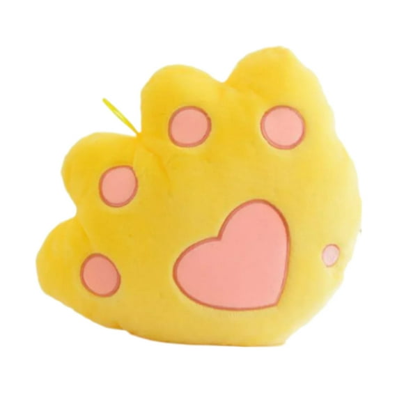 Cojín Luminoso Amarillo de Felpa con Forma de Huella