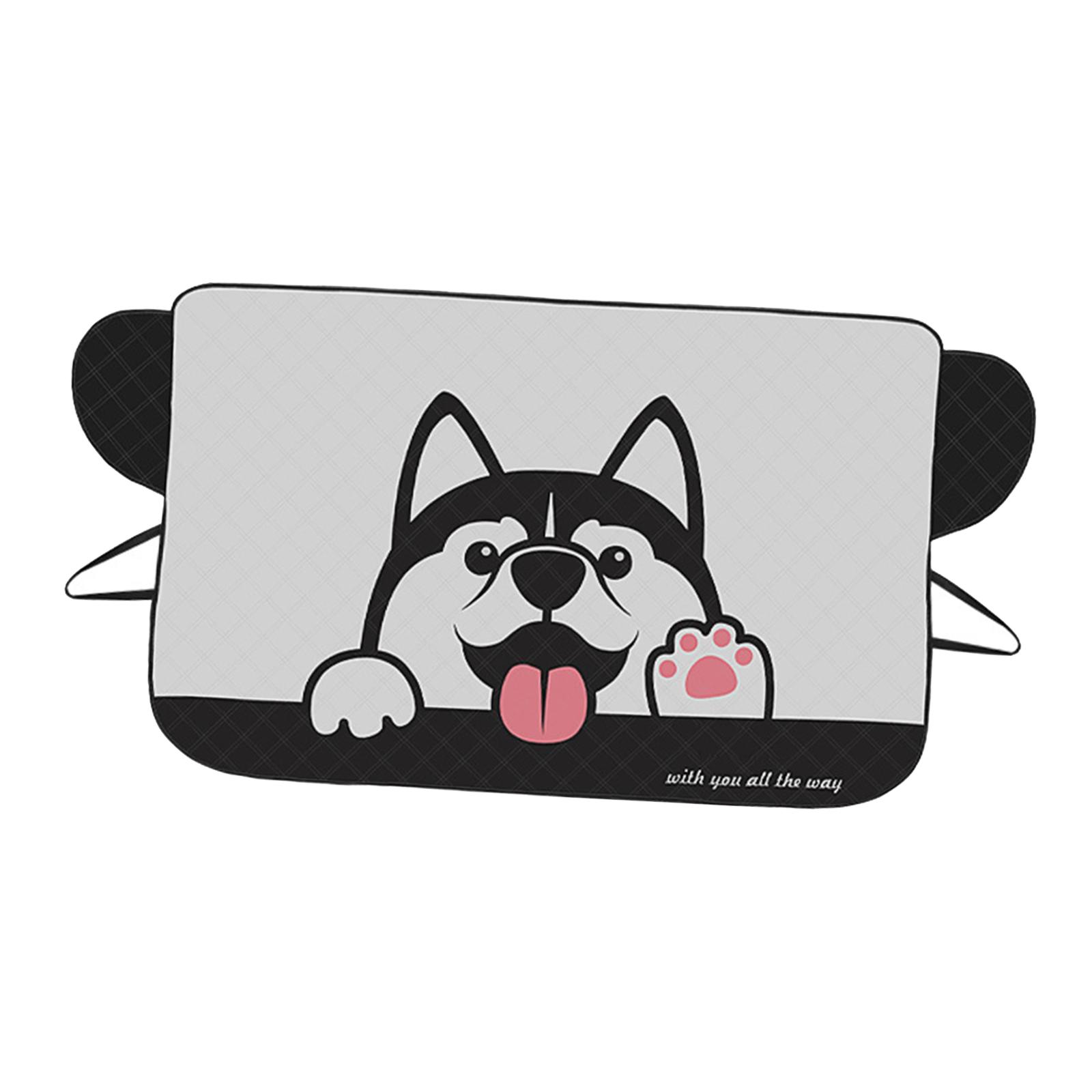Magideal - Cubierta Para Parabrisas De Coche Para Hielo Y Nieve, Cubierta Para Parabrisas, Protección Impermeable Universal De Dibujos Animados, Protección Contr Perro