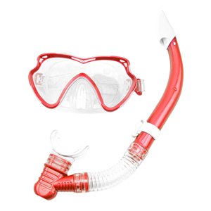 Ioensy - Snorkel Mask Set Máscara De Buceo De Fácil Respiración Para Nadar Deportes Acuáticos Rojo