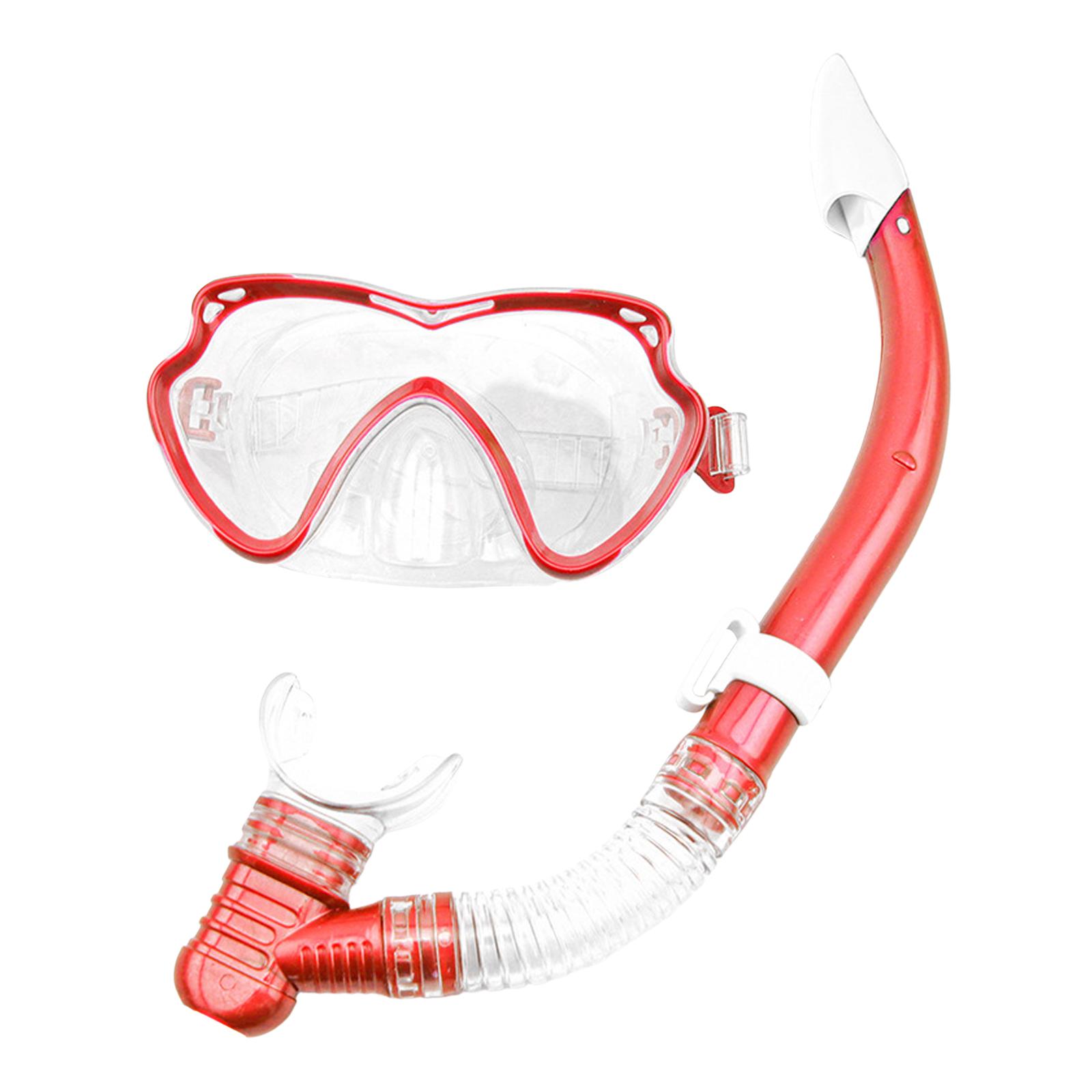Ioensy - Snorkel Mask Set Máscara De Buceo De Fácil Respiración Para Nadar Deportes Acuáticos Rojo