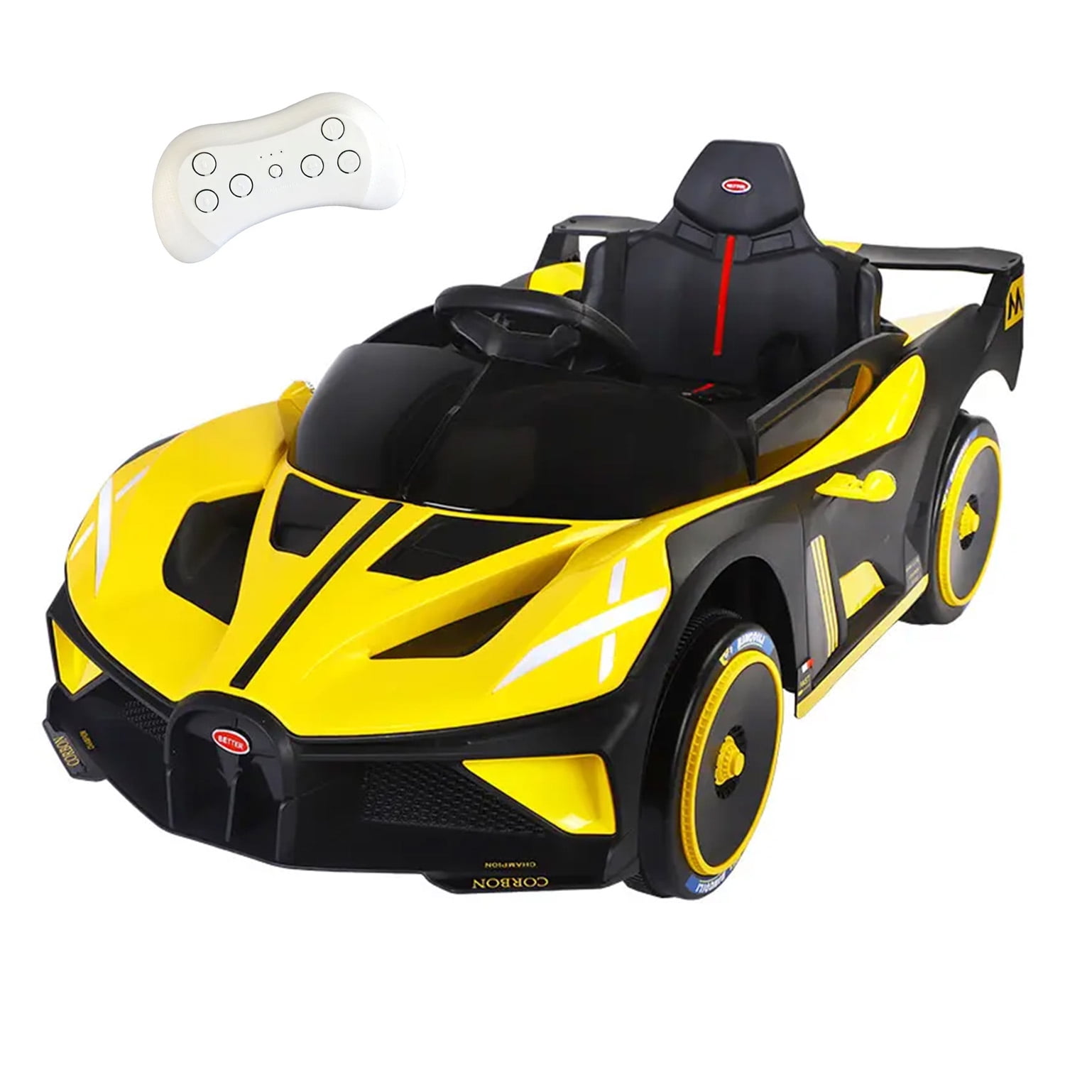 Mundo Online - Auto Electrico Deportivo Con Control Remoto, Luces Y Sonido Amarillo