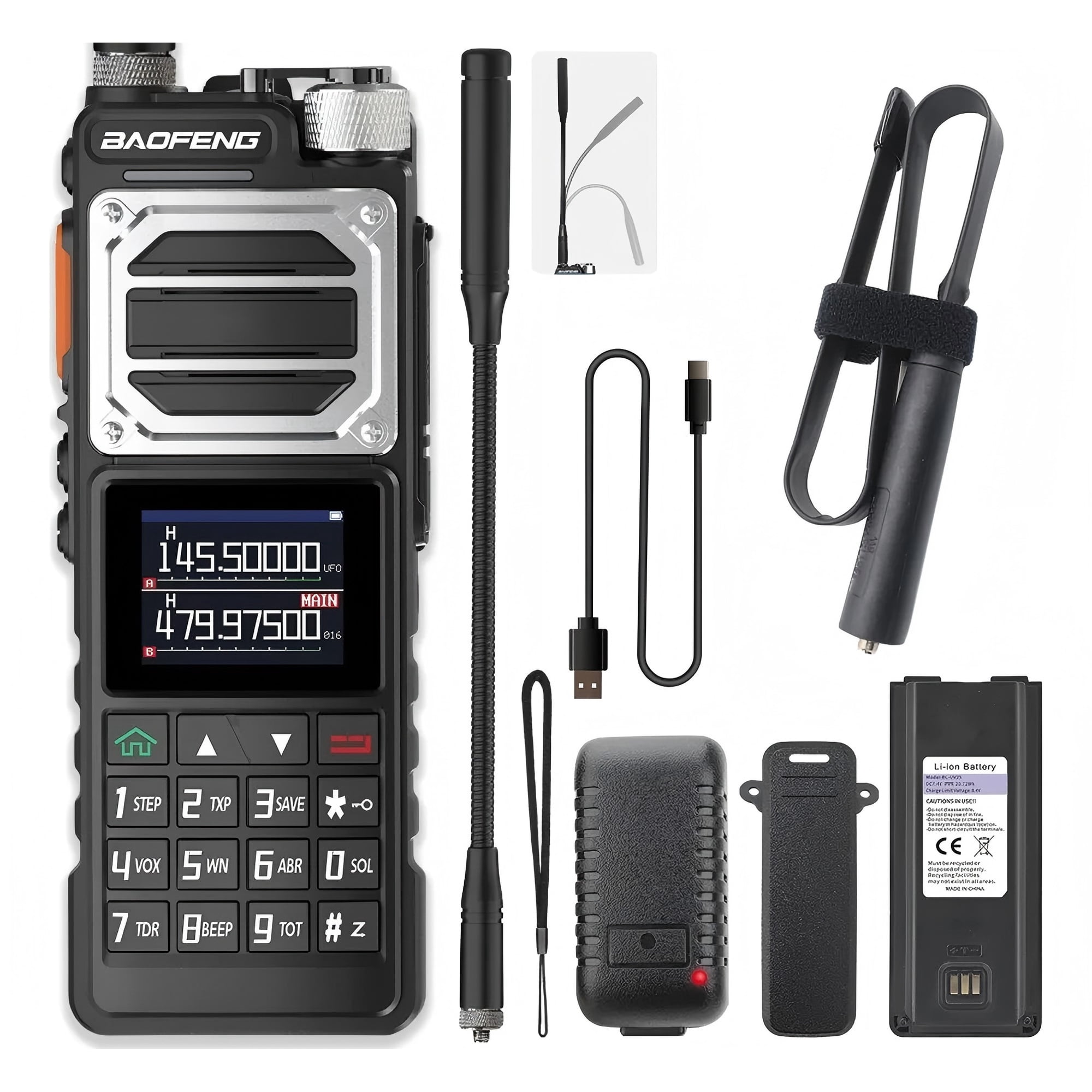 Baofeng Radio Recargable De Doble Frecuencia Vhf / Uhf Bidireccional Uv - 25, Linterna Led Y Antena Profesional De Alto Rendimiento, Walkie - Talkie De Doble Frecuencia