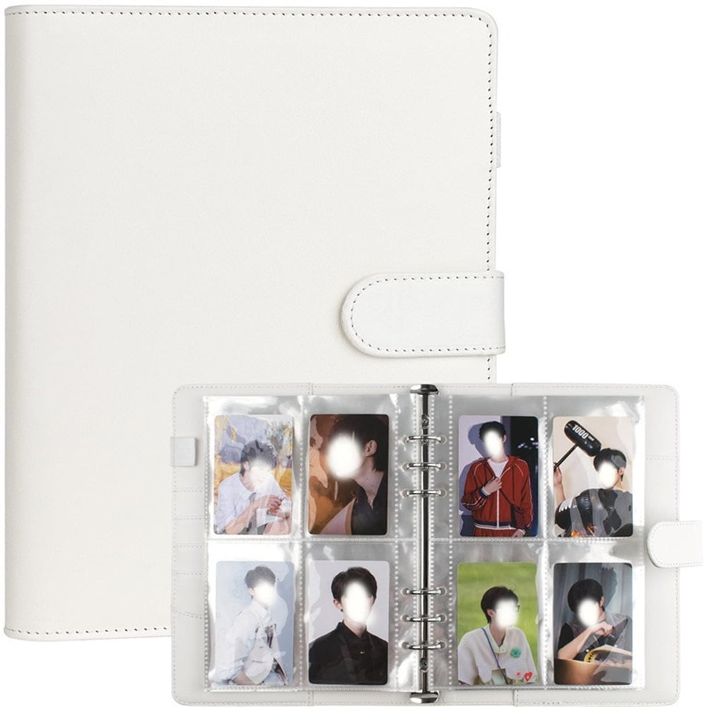 Xusx111 - Photocard Binder Con 25 Pack 4-pocket Card Pages, 6 Ring Binder Card Collector Album Pu Cuero Binder Cubierta Con Cierre De Hebilla Magnética Para Organizar La Tarjeta De Comercio