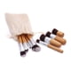 thumbnail image 3 of Juego de 11 brochas de maquillaje de bambú natural, suaves, para polvos, cremas y cosméticos., 3 of 8