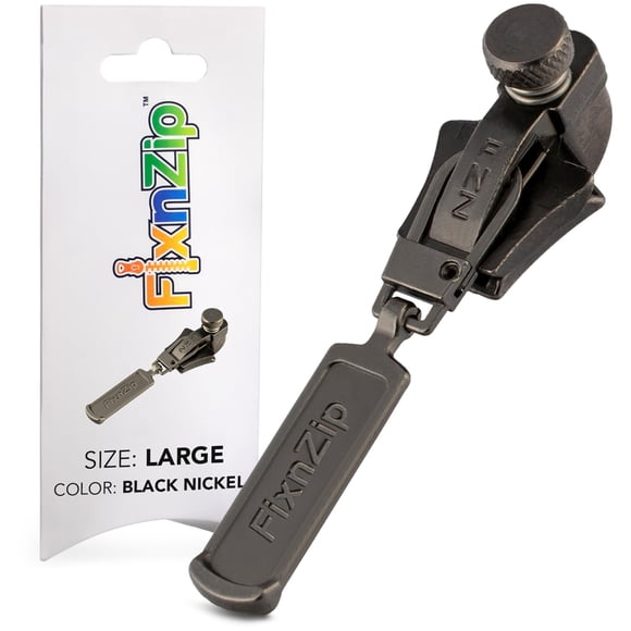 Kit de reparación de cremalleras FixnZip Large Black Nickel Universal