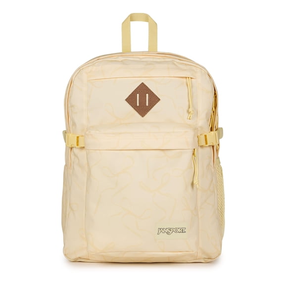 Mochila JanSport Main Campus 38 cm para Laptop y Botellas Dobles – Filas de Lazos Natural/Lemon Ice