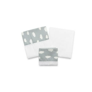 Garey - Juego Sábanas 3 Piezas Diseño Nube Gris 112X138