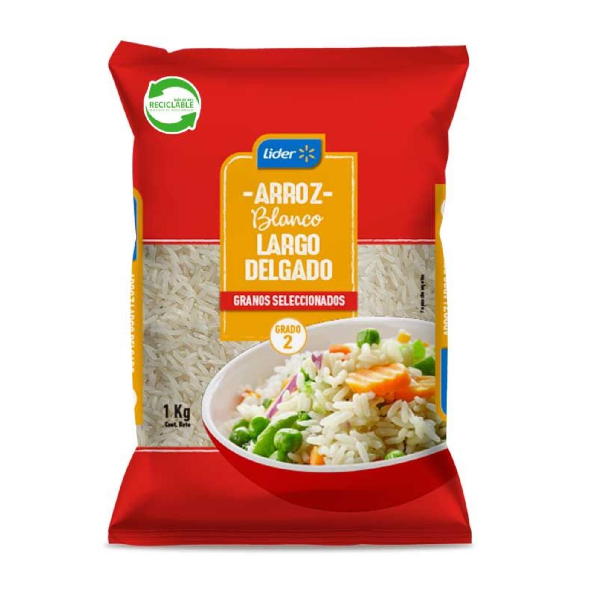 Arroz Grado 2 Grano Largo Y Delgado Bolsa 1 kg Lider