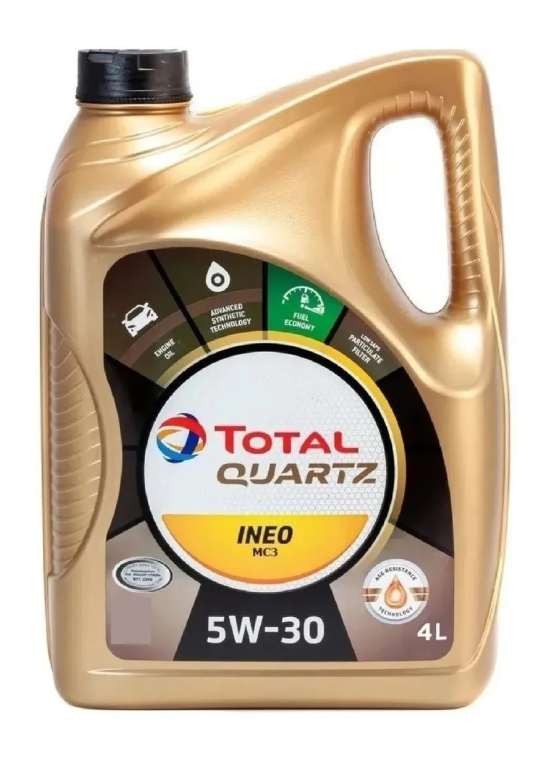 Aceite Motor Total Quartz 5W30 Ineo Mc3 Dexos2 Dpf 4 Litros