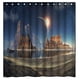 thumbnail image 1 of Cortina de ducha de baño Dream Castle Night con ganchos, tamaño 36 x 72 pulgadas, 1 of 3