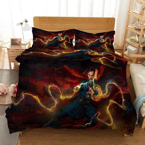 God Of Thunder And Fire Quilt Duvet Cover Set Pillow case Print3-Piece Bedding Set (1 Duvet Cover + 2 Pillow Shams)