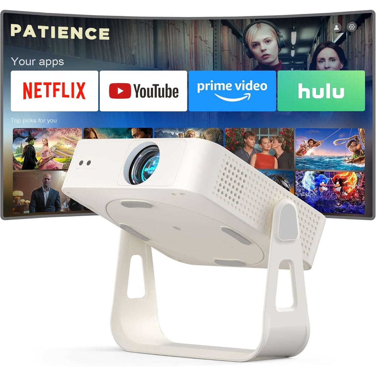 Xuanpad - Proyector Q5 4k Mini 1800 Ansi Autoenfoque Wifi