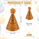 thumbnail image 2 of Sombrero de Cumpleaños para Perros Uxcell, Sombreros Pequeños para Perros Gatos Sombrero de Fiesta de Cumpleaños con Pompones Decoración Ajustable (Oro Oscuro, 2 Piezas), 2 of 7