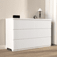 thumbnail image 1 of 6 Drawer Storage Cabinet ,Dresser, Wood Storage Tower Clothes Organizer with Wavy drawer panel, Wide Chest of 6 Drawers, Large Storage Space for Bedroom, Hallway, Entryway Living Room White, 1 of 3