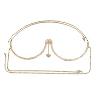 Magideal - Cadena Para Sujetador Con Soporte Para El Pecho Con Diamantes De Imitación, Joyería Corporal Para Fiestas En La Playa, Bikini Para Niñas Con Cristales Oro
