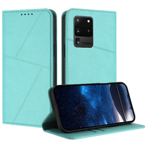 Funda Cartera Magnética para Samsung Galaxy S20 Ultra Protección Antichoque con Ranuras Verde