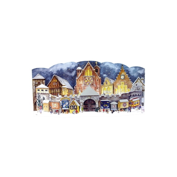 Réplica de Advent Village Scene, diseño de 1947, 8,5 cm x 20 cm x 8,25 cm