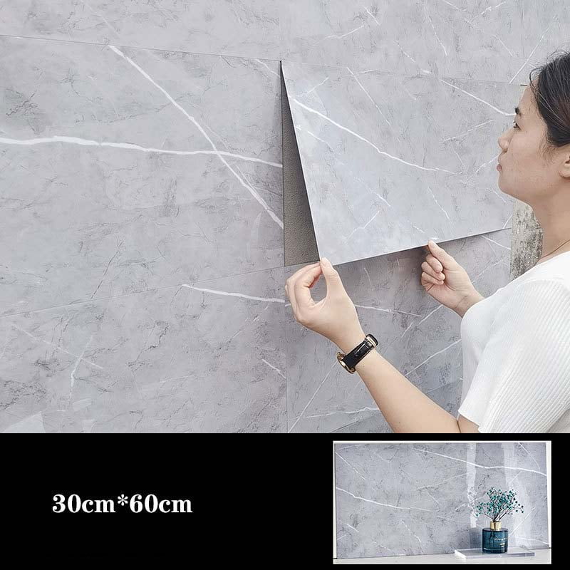 Crusec - Pack 50 Laminas Autoadhesivas Pared Marmol Pvc Impermeable