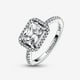 thumbnail image 3 of Anillo Pandora Halo Brillante Rectangular Plata 6, 3 of 5