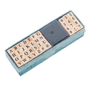 Bothyi - 40 Sellos De Madera Con Números Del Alfabeto Para Suministros De Álbumes De Recortes, Diarios De Dibujo, Estilo A