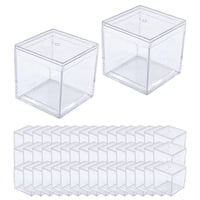 Magideal - 50 Uds. Soporte De Exhibición Acrílico A Prueba De Polvo Mini Caja De Dulces 3,3X3,3X3,3 Cm Escaparate Al Por Menor Organizador A Prueba De Polvo Para