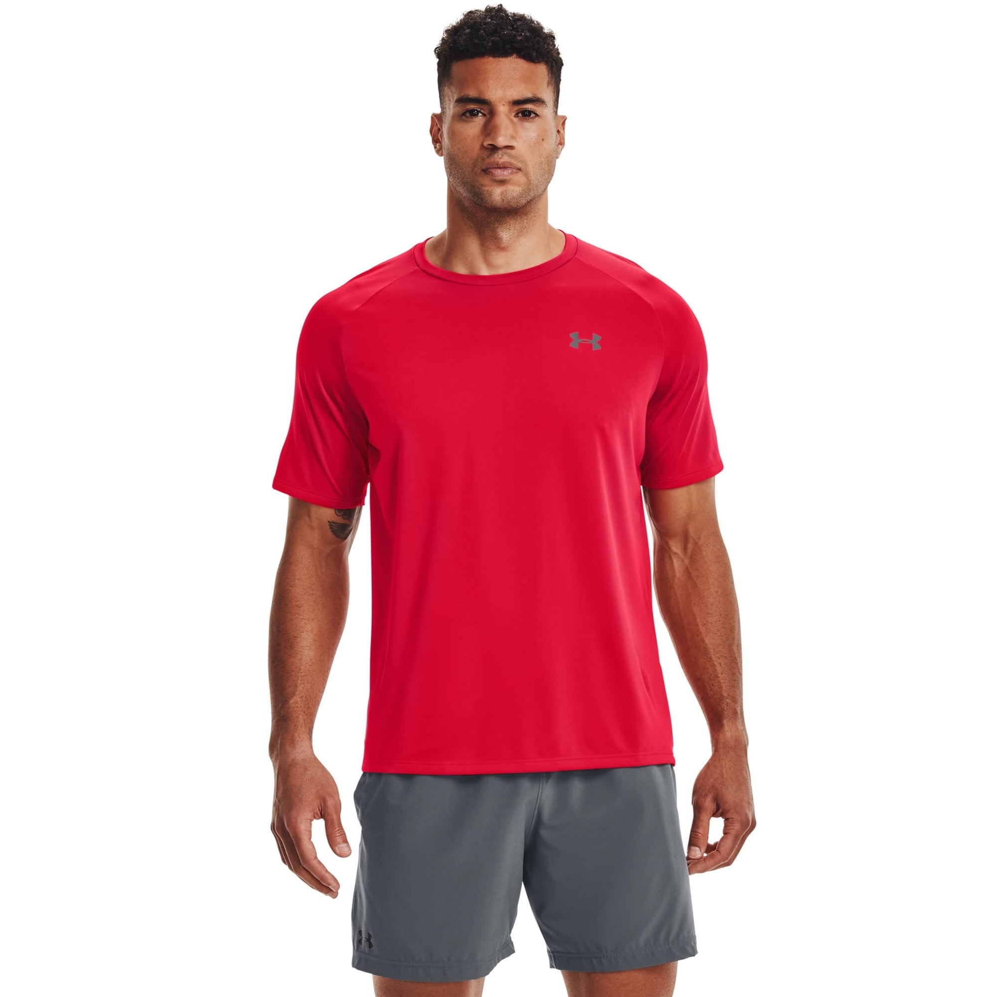Camiseta Under Armour Tech 2.0 Para Hombre Rojo/grafito - X-small