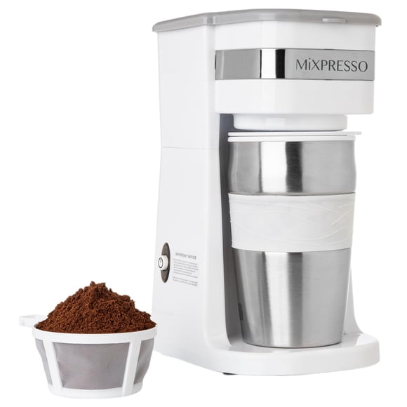 Cafetera Mixpresso White Personal con taza de viaje de 400 ml