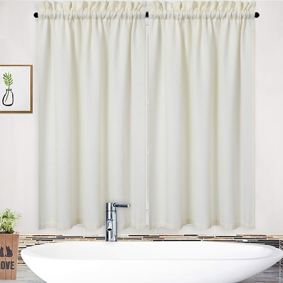 Cortinas NANAN 76 cm x 137 cm Marfil 2 piezas estilo Waffle
