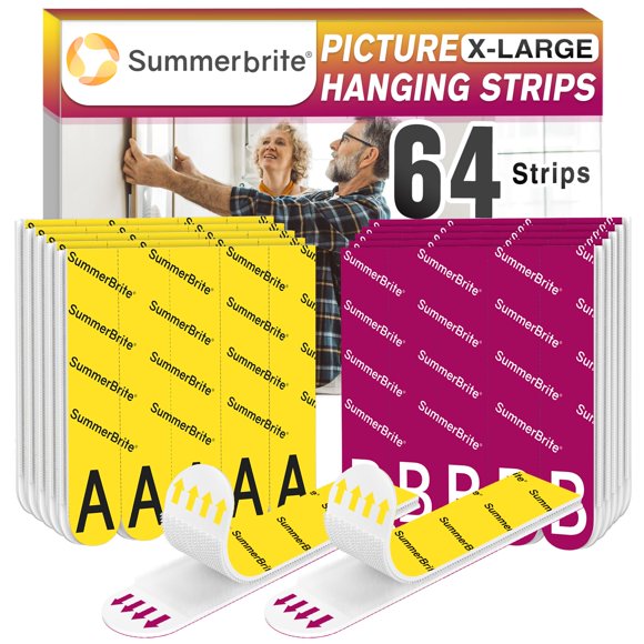 Tiras para colgar cuadros Summerbrite Heavy Duty XL, 32 pares