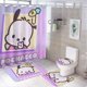 thumbnail image 1 of Pochacco theme 4 piece Shower Curtain Set With Rugs Waterproof Bathroom Decor Set Includes Bath Mat U shaped Rug Toilet Lid Cover And Curtain With Hooks, 1 of 6