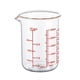 thumbnail image 1 of Vaso medidor de vidrio Ackers, 250 ml/8 oz, borosilicato con pico, 1 of 8