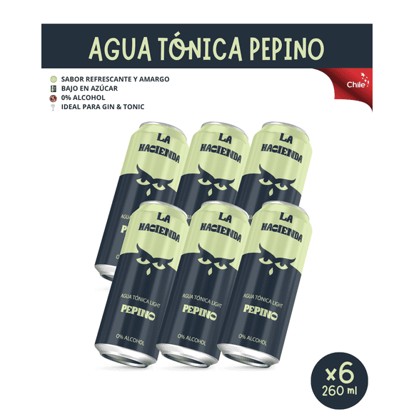 Agua Tónica Light Pepino - La Hacienda - 6 Pack