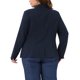thumbnail image 4 of Agnes Orinda Chaqueta Casual de Negocios para Mujer Talla Grande, Manga Larga, Botón, Abierta al Frente, con Bolsillos 4X Azul Marino, 4 of 8