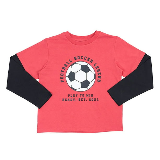 Polera Niño Kids Doble Manga Rojo Corona