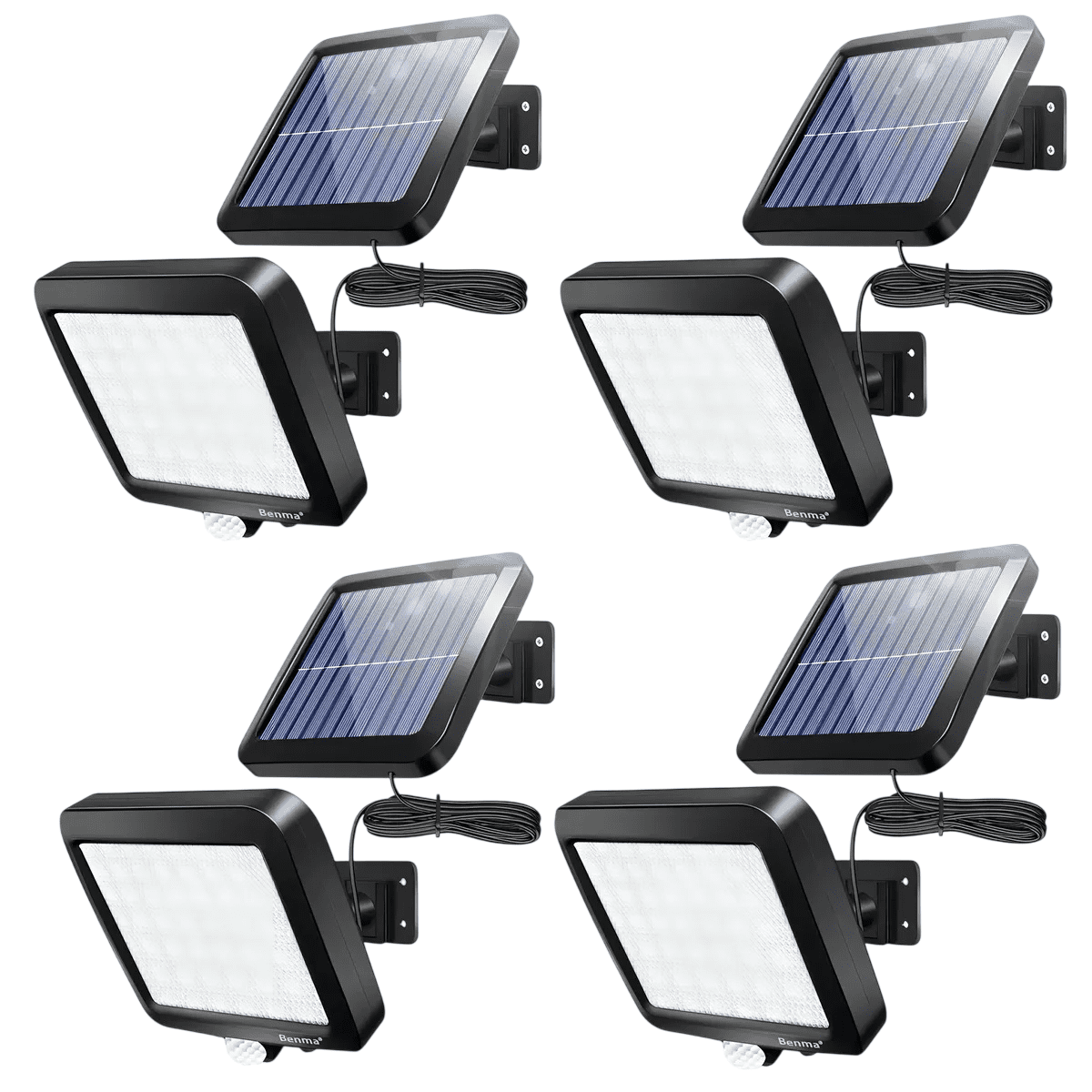 Pack 4 Qp Focos Solares Belug Potentes 250 Watts Carcasa Negro Luz Blanco Frío